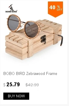 BOBO BIRD Zebrawood деревянные солнцезащитные очки для женщин поляризационные Ретро винтажные очки UV400 occhiali sole rotondi