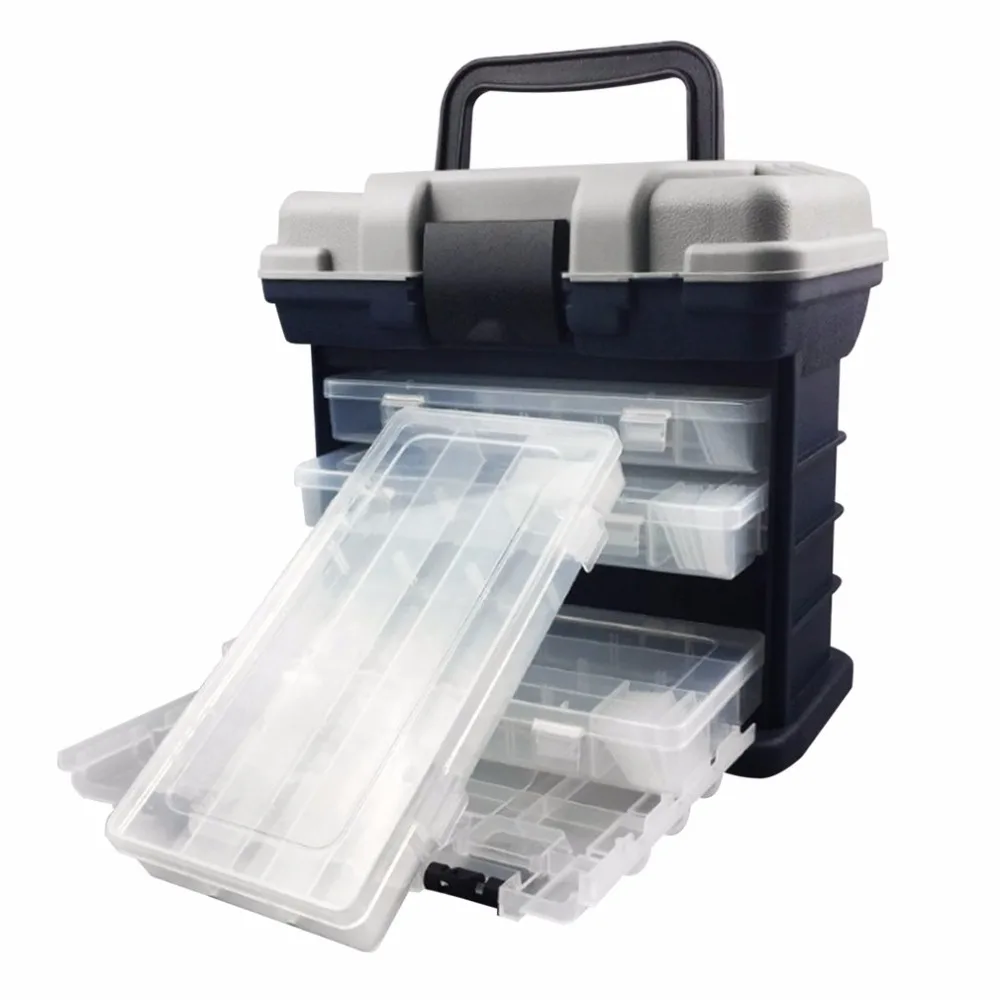 

Multifunctional Fishing Box Four Layers Fishing Box Lure Bait Storage Box Hand-held Portable Case Container Fishing Supply Hot
