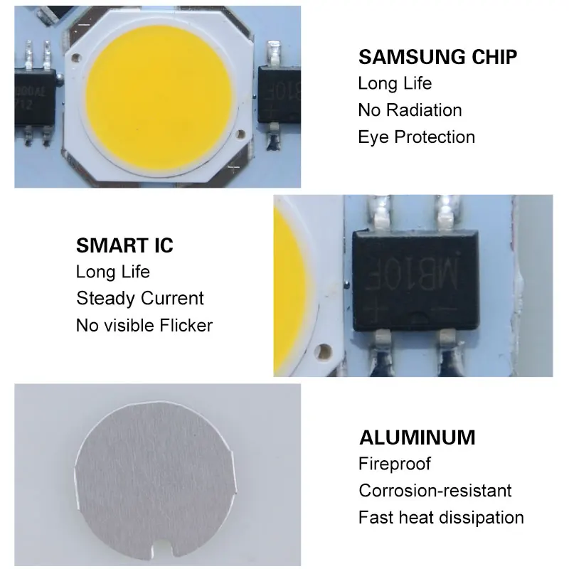 Умный IC COB светодиодный светильник 3 Вт 5 Вт 7 Вт 9 Вт светодиодный матричный DIY прожектор диодный массив прожектор лампа наружного освещения 110 В 220 В 10 шт./лот