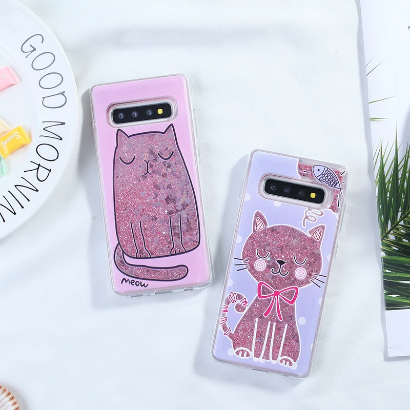 

Liquid Glitter Phone Case For Samsung Galaxy S10 Cases Cover For Samsung Galaxy A7 A8 Plus 2018 A3 A5 2017 S8 S9+ For iPhone XR