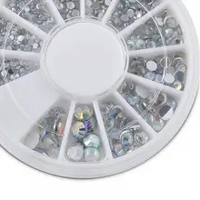 Горячая 5 размеров белый разноцветный акриловый дизайн ногтей украшения блестящие наклейки со стразами