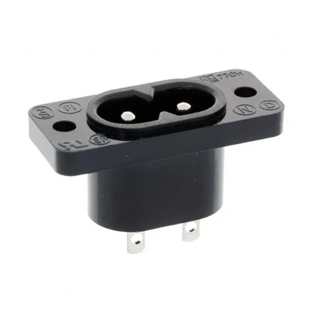 

IEC320 C8 Black 2 Terminal Power Plug Inlet Socket AC 250V 2.5A 5 Pcs