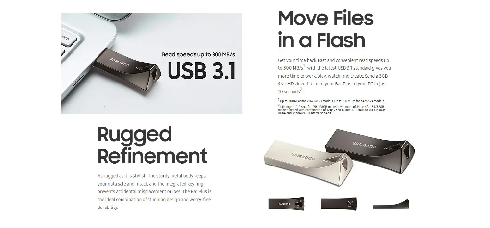 SAMSUNG USB Flash 3.1usb 32 Гб 64 Гб 128 ГБ 256 ГБ 200/300 м/с флэш-накопитель USB мини-накопитель флэш-диск карта памяти U диск