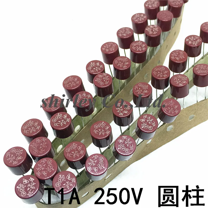 

50Pcs Newly Import T1A 1A 250V Cylindrical Fuse For LCD RED