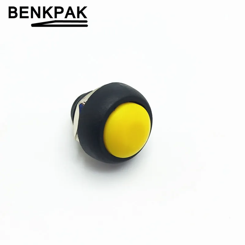 12 мм водонепроницаемый Мгновенный кнопочный переключатель ВЫКЛ.-(вкл - Цвет: Цвет: желтый