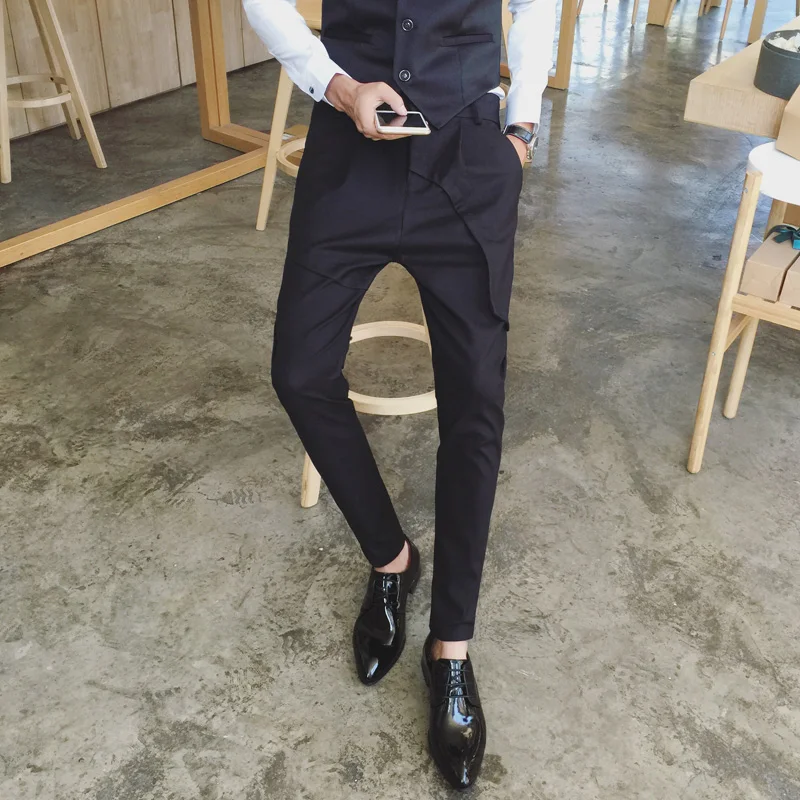 2019 мужской стилист волос Корейская версия саморазвития ноги тренд личности дикие приливы повседневные брюки ночной клуб красивый
