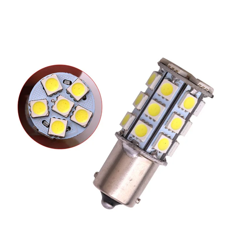 1 шт 12 V 24 V авто светодиодный автомобиля Тормозная лампа 1156 Ba15s P21W 27SMD 27 SMD 5050 резервного Включите Задний сигнальный фонарь красный, белый Тюнинг автомобилей