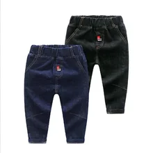 Повседневные джинсы для маленьких мальчиков; сезон осень-зима; детские шаровары из чистого хлопка; брюки для маленьких мальчиков; Детские повседневные брюки