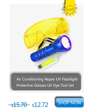 Air Conditioning Repair Tool System Leak Test Detector Kit LED UV Flashlight Protective Glasses UV Dye Tool Set Automotive