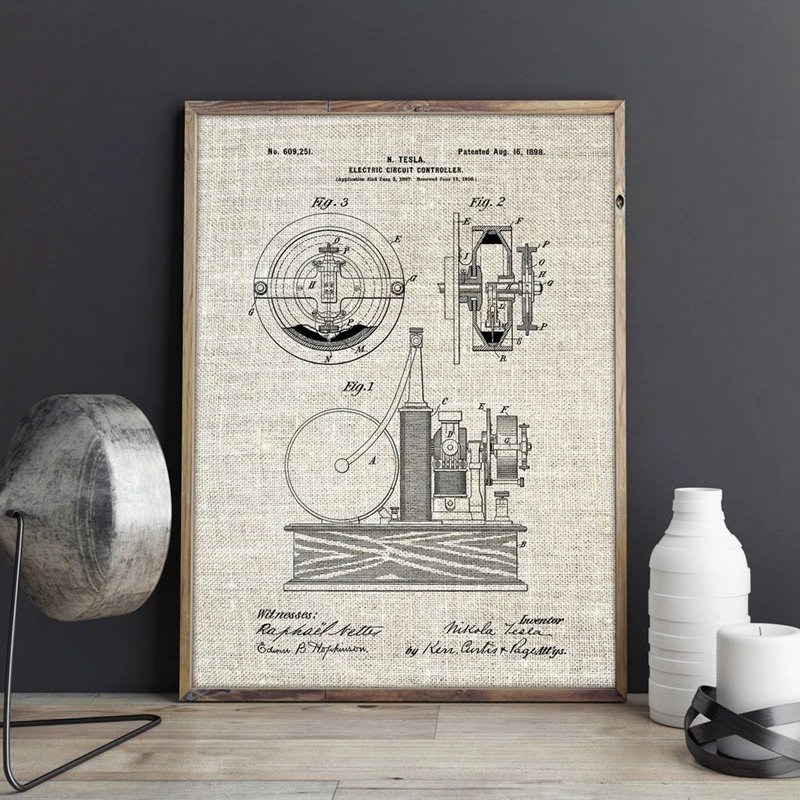 Tesla Electric Circuit Controller Poster Wall Decor