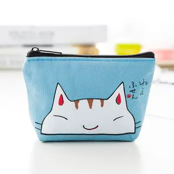 

New Mini Coin Purses 1pc Portable Cartoon Cat Pattern Women Girls Lady Leather Small Wallet Coin Purse kids small Clutch Bag