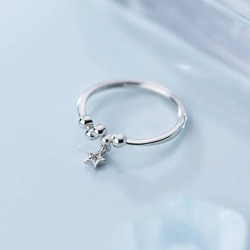 INZATT, настоящее 925 пробы, серебряная подвеска, циркониевое кольцо в форме звезды для модных женщин, минималистичное, милое, ювелирное изделие, аксессуары, подарок