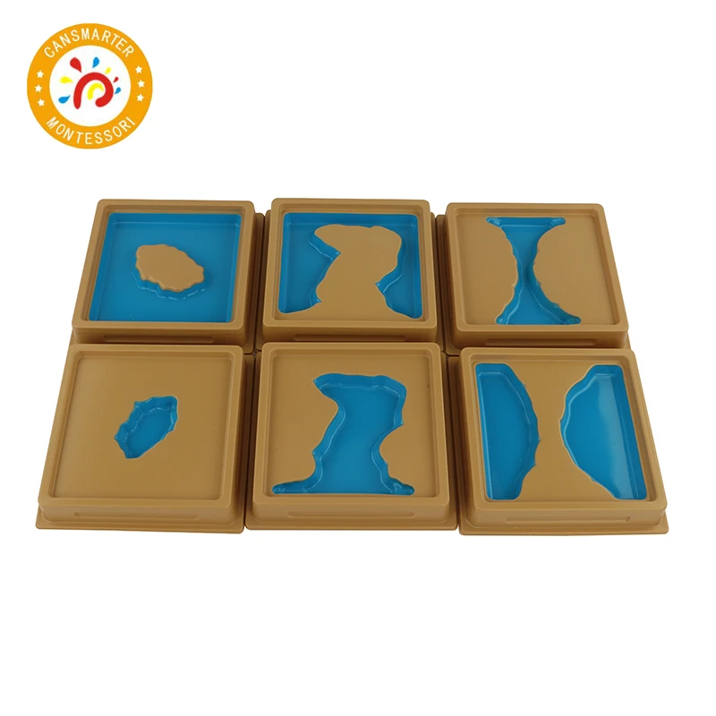  Montessori Material Learning Geography Land and Water Form Trays Baby Toy Knowledge of the World Te - 33028363363