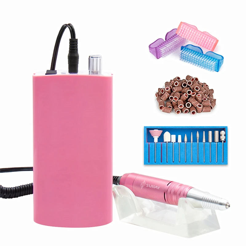 Online Máquina perforadora de uñas recargable de 30000RPM máquina eléctrica portátil de lima de uñas máquina de pedicura de manicura con 11 brocas, bandas de lijado