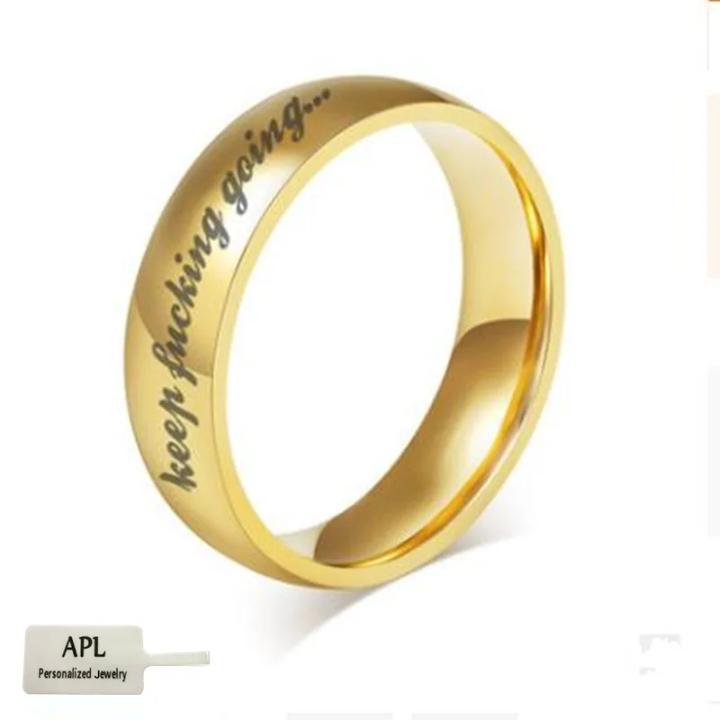 

APL-Stainless Steel Classic Ring Gold/Silver Motivation Ring for Men and Women Popular Jewelry