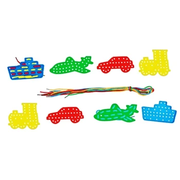 

1pc Children's Early Education Training Hand Coordination The Fruit Trees Threading Plate Beaded Wisdom Tree Board Toys Randomly