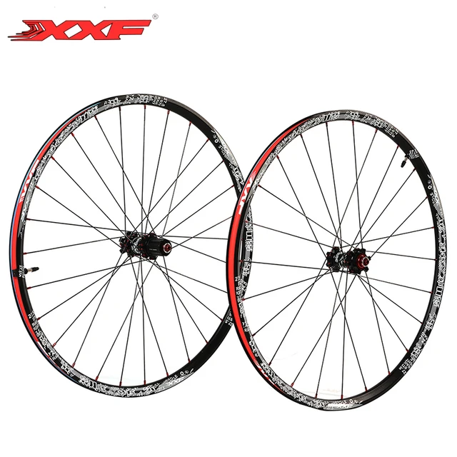Cheap XXF 27.5 inch MTB Mountain Bike Wheel Bicycle Parts Cycle Wheelset Aluminum Alloy Ultralight Wheel Set & 4 Bearings Hub Black