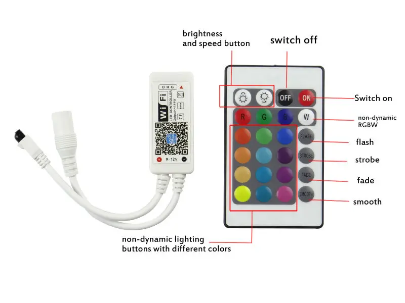 Светодиодный RGB мини WiFi беспроводной контроллер для 5050 светодиодной ленты ISO Android