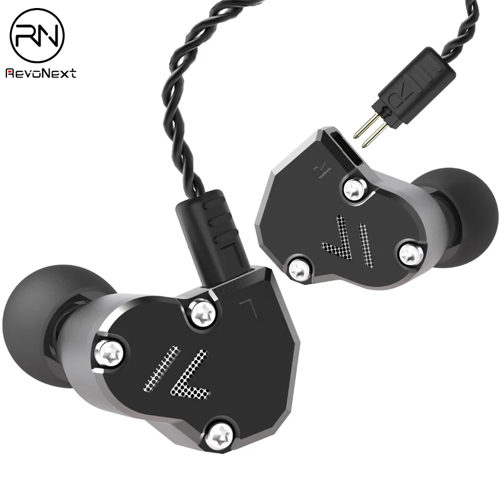 Гибридные наушники вкладыши Revonext QT2S 2DD + 1BA Hi Fi DJ монитор спортивные для бега