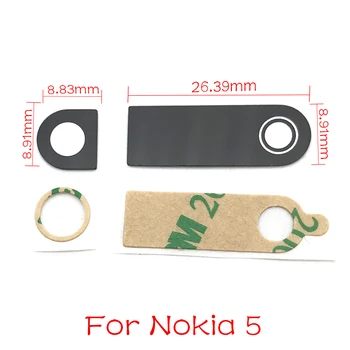 

50 Pcs/Lot, Rear Back Camera Glass Lens Cover For Nokia 5 With Adhesive Sticker