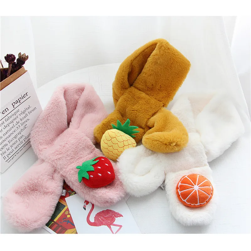 Children's Imitation Rabbit Hair Scarf Detachable Brooch The Tide Autumn And Winter Baby Boy Girl Collar Winter Warm Little Kids Children's Imitation Rabbit Hair Scarf Detachable Brooch The Tide Autumn And Winter Baby Boy Girl Collar Winter Warm Little Kids
