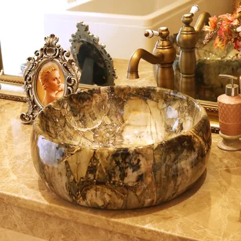 

Porcelain bathroom vanity bathroom sink bowl countertop Round Ceramic bathroom sinks