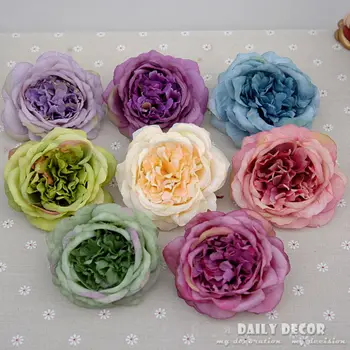 

30pcs DIY oil painting tea rose heads high simulation artificial silk flower Hibiscus Rose wedding decorative flowers DIY Floral