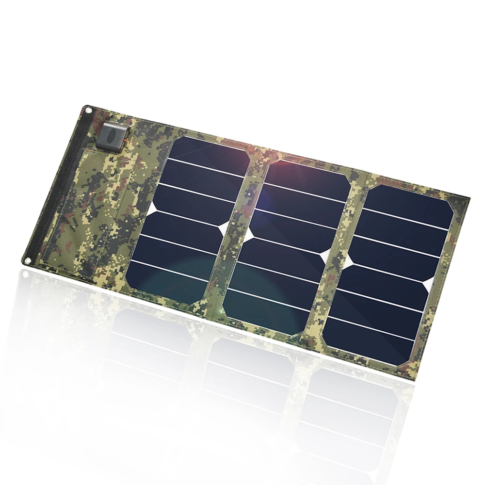 

Portable camouflage colors 20W Folding Foldable Solar Panel Charger Waterproof Mobile Power Bank Phone Battery Dual USB 5V 2A