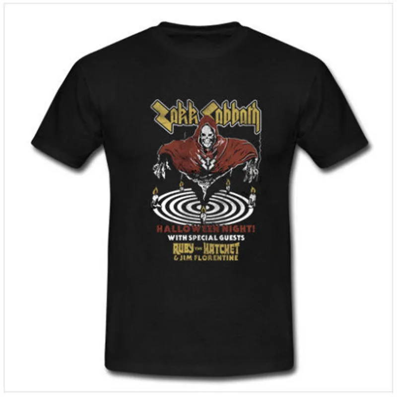 Лето 2018 плюс Размеры дизайн Zakk Sabbath экипажа шеи с коротким рукавом женские