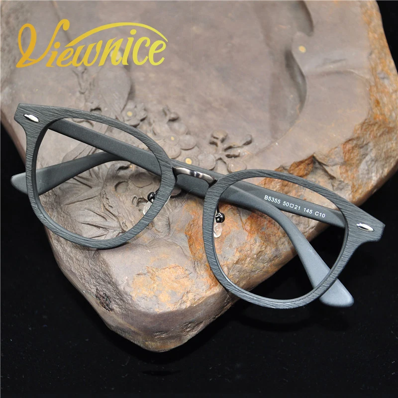 

Viewnice 2018 New arrival Rivet Wood glasses Frame Female Retro Style Clear lens glasses Handmade Myopia frame Computer goggles