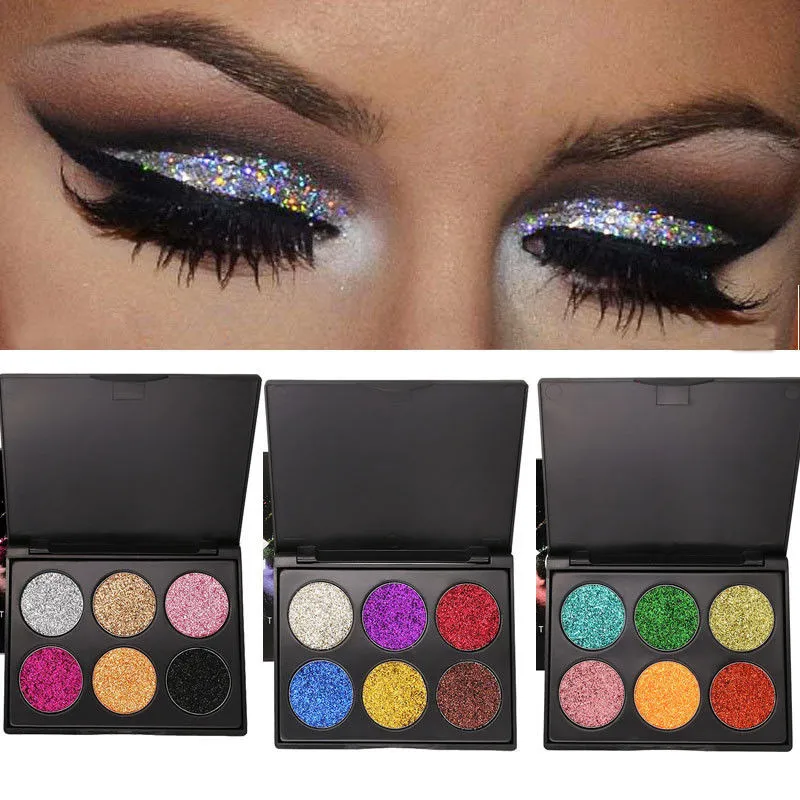 Popfeel Diamond Glitter Powder Makeup Eyeshadow Palette Long-lasting Beauty Women Metallic Eye Shadow Tool |