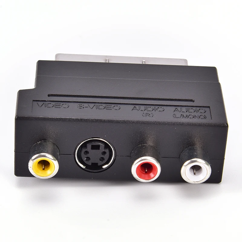

For Video DVD Recorder TV Television Projector RGB Scart to 3 21 pin RCA S-Video Adapter Composite RCA SVHS S-Video AV TV Audio