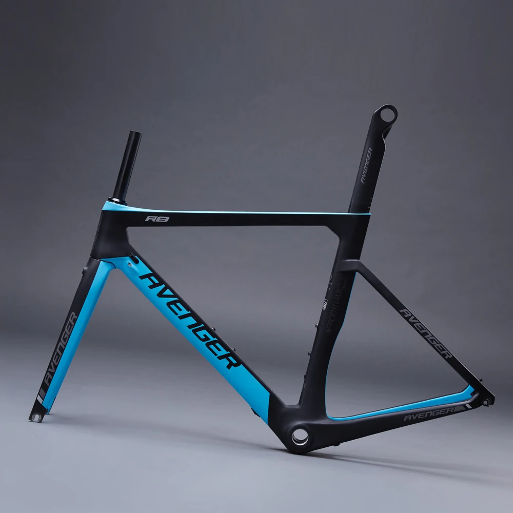 Top Carbon AERO Road Bike Frame Bicycle Avenger Logo R8 UD Matt Blue Painting BB86 Bottom Bracket 3 Top Carbon AERO Road Bike Frame Bicycle Avenger Logo R8 UD Matt Blue Painting BB86 Bottom Bracket 3