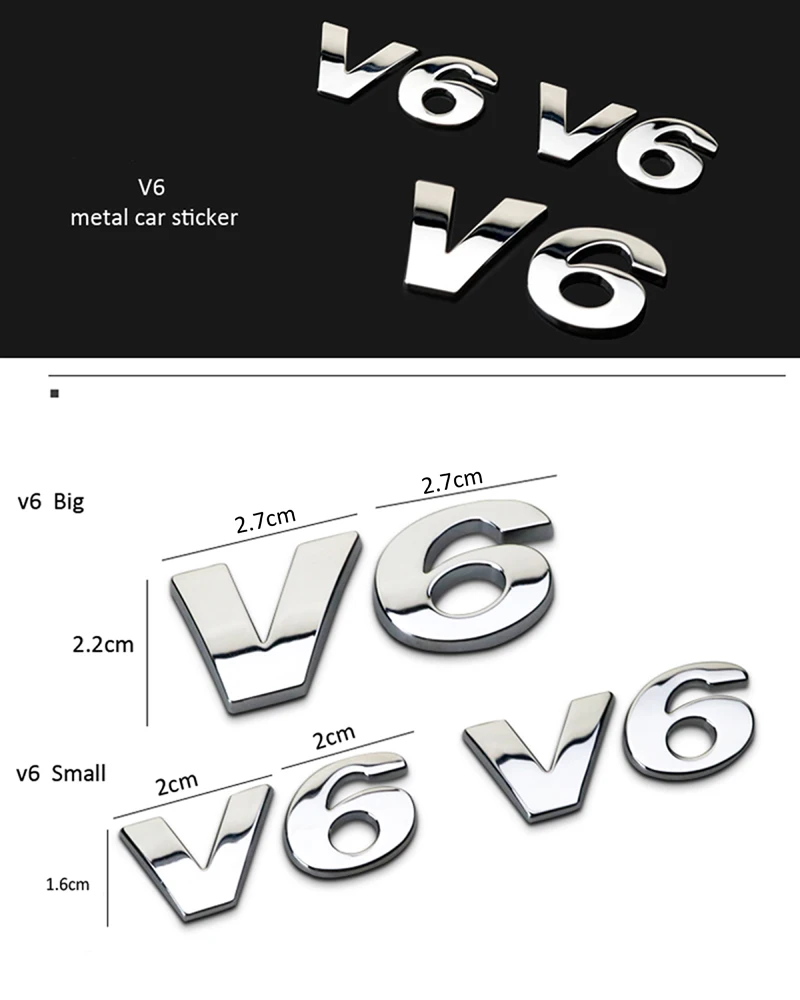 3D автомобильный логотип наклейка эмблема авто значок наклейка для V6 логотип для Volkswagen CC Touareg Magotan Honda Audi Jaguar Renault peugeot Jeep