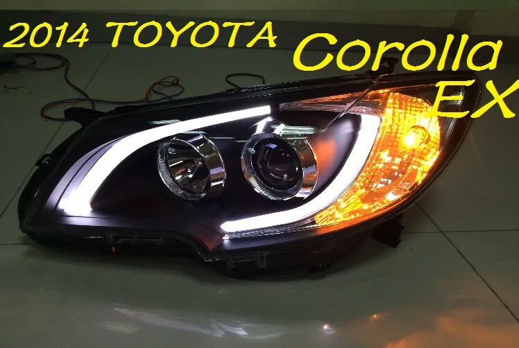 Taiwan Free Ship 2017 2016 Toyota Corolla Ex Headlight With Bi Xenon Taiwan Free Ship 2017 2016 Toyota Corolla Ex Headlight With Bi Xenon Projector Lens Hid Led Line Optional Ballast 2pcs Set Good In Car Light Embly From