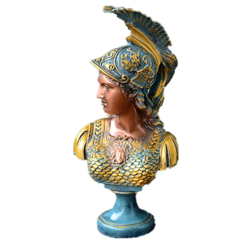 Афина Римская богиня мудрости: скрепленная мраморная фигура скульптура дизайн Toscano Minerva бюст изделия из смолы украшения дома R06 - Цвет: Многоцветный