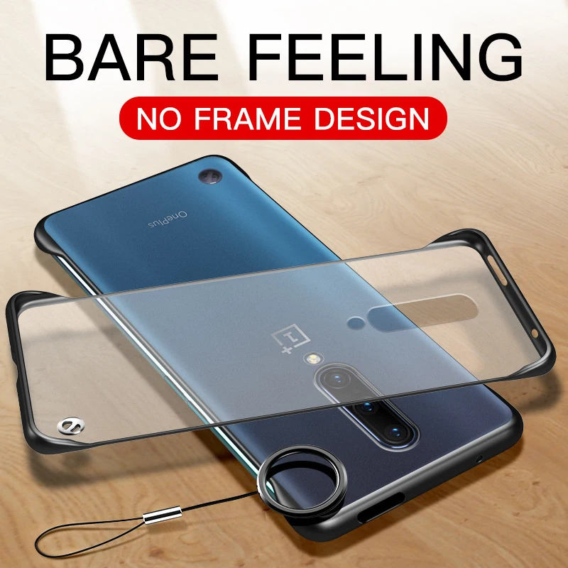 

Luxury Frameless Slim Cases For Oneplus 7 Pro One Plus Oneplus7 Oneplus7Pro Hard PC Matte Transparent Cover Funda Frame Key Ring