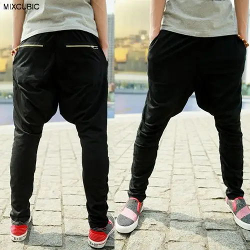 

MIXCUBIC 2017 spring autumn Low crotch harem pants men across trousers men casual harem pants for men hip hop style pants