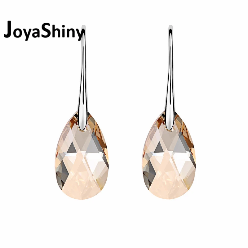 

Joyashiny Water Drop Earrings Women Fashion Original Crystal From Swarovski Silver Color Pendant Pendientes 2018 Valentine's Day