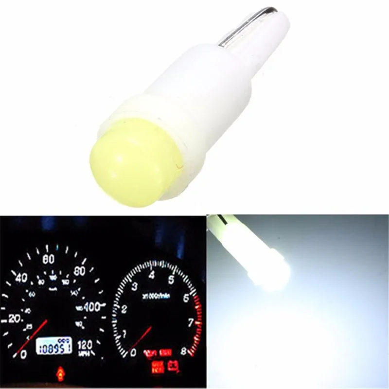 

10pcs/lot 12V Car Lights T5 0.2W 1 SMD LED Ceramic Car Auto Side Wedge Gauge Dashboard Instrument Lights Lamp Bulb