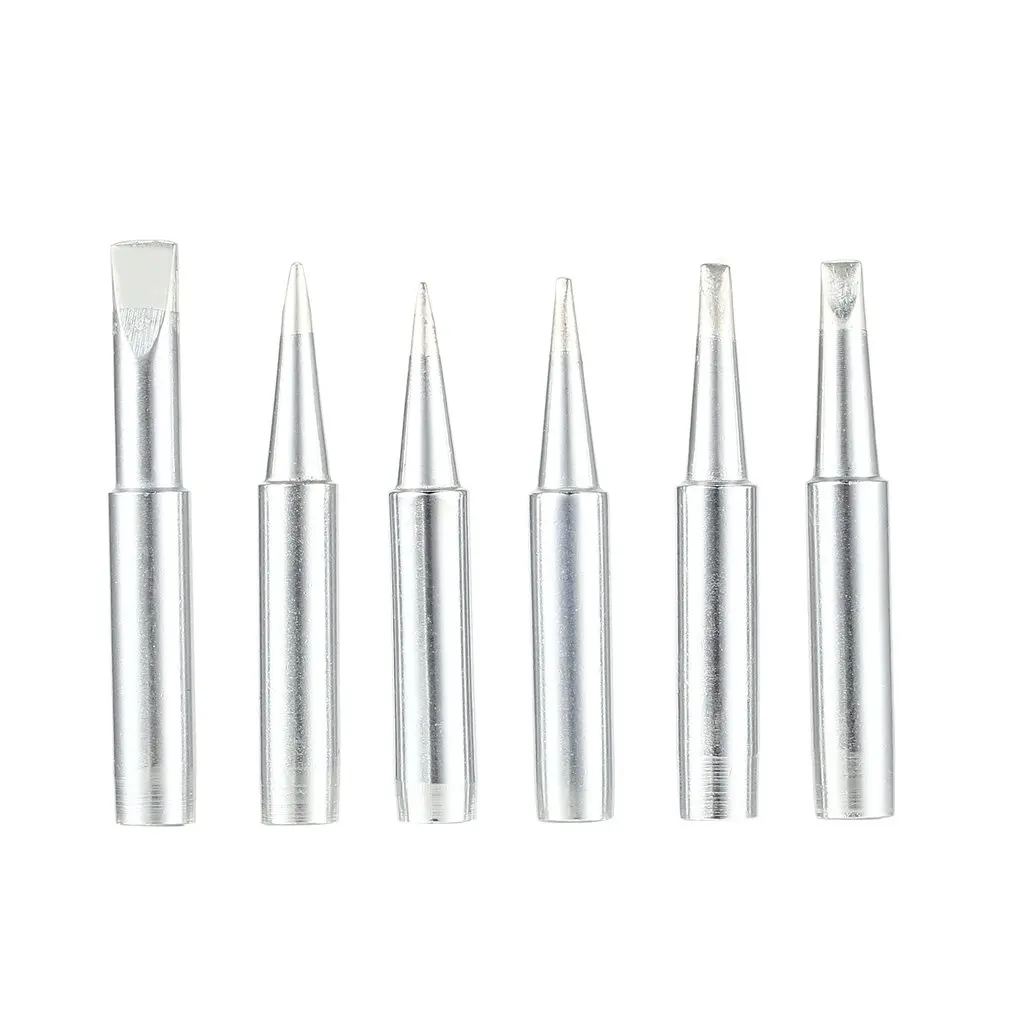 

6PCS 900M Solder Soldering Iron Tip Replacement Rework Station Tool Copper Lead-free Welding Head Bits Electric DIY Repair