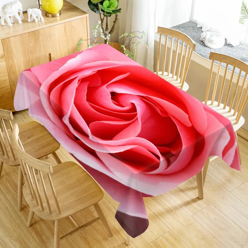 

Colored Rose Red Table Cloth Oxford Print Waterproof Oilproof Home Rectangular Party Table Cover 100X140cm/140X250cm