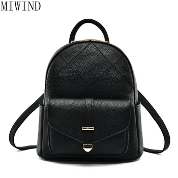 

MIWIND New 2017 Fashion PU Leather Women Backpack Women Backpacks Mochila Feminina School Bags for Teenagers TTY852