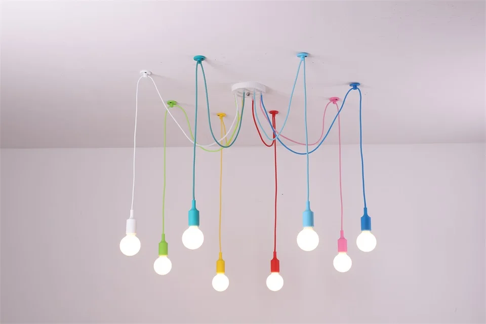 

OYGROUP 6 Lights Adjustable DIY Country Industrial Warehouse Vintage Spider Ceiling Lamps Lamp for Home Decoration Living Room