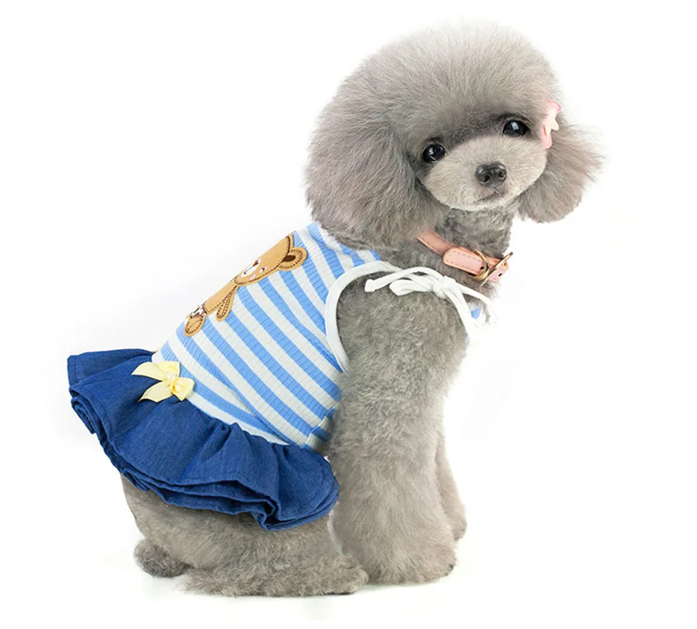 puppy striped skirt