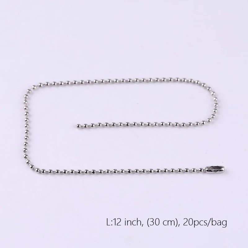 Tangsanjiang@ Bead Chain of Dentification tag Connect Chain with Label Pendant Chain Ornament Accessories Bead Diameter 2.4mm Jewelry Findings