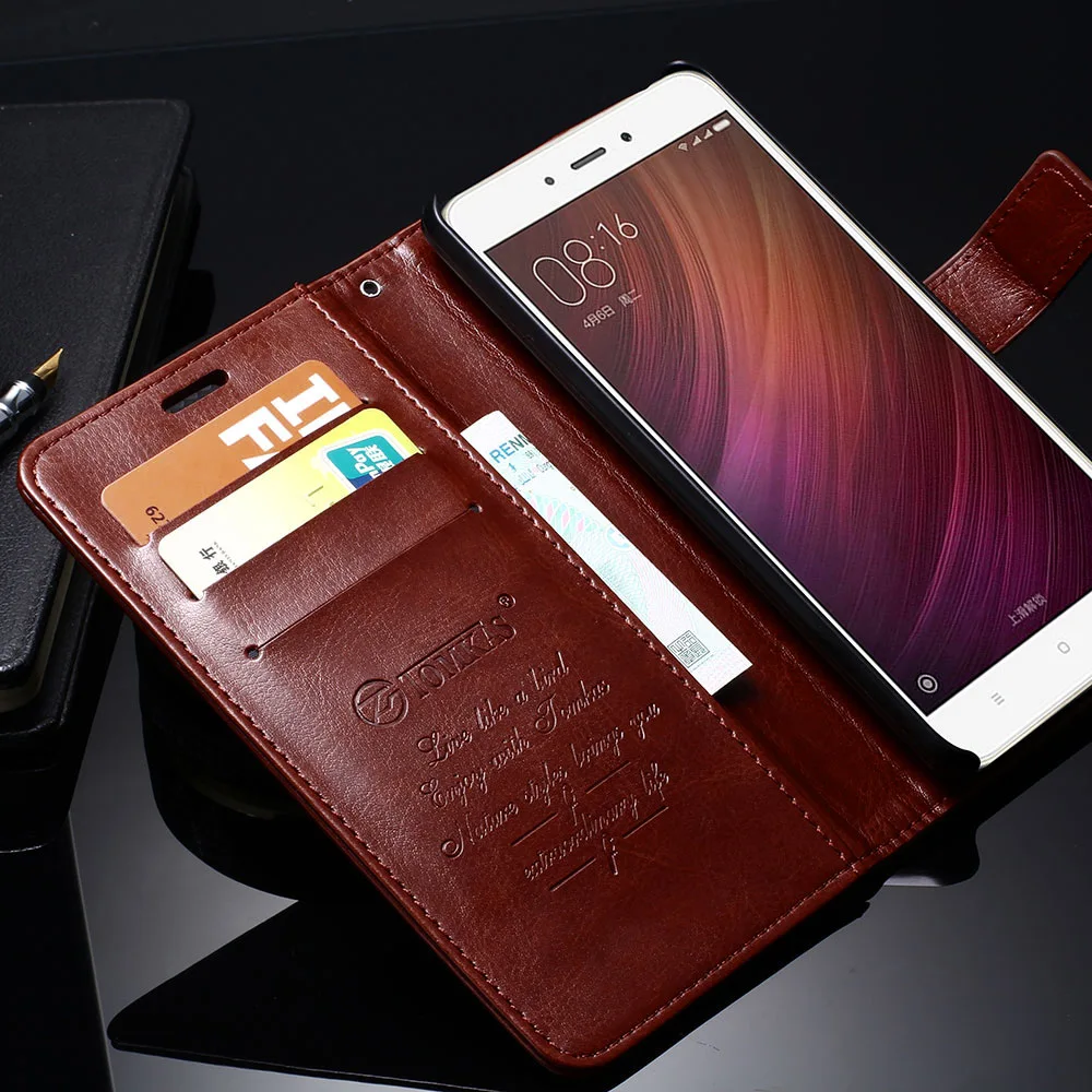 TOMKAS чехол для Xiaomi Redmi Note 4 кожаный защитный бизнесный стиль флип на 4|leather wallet case|case