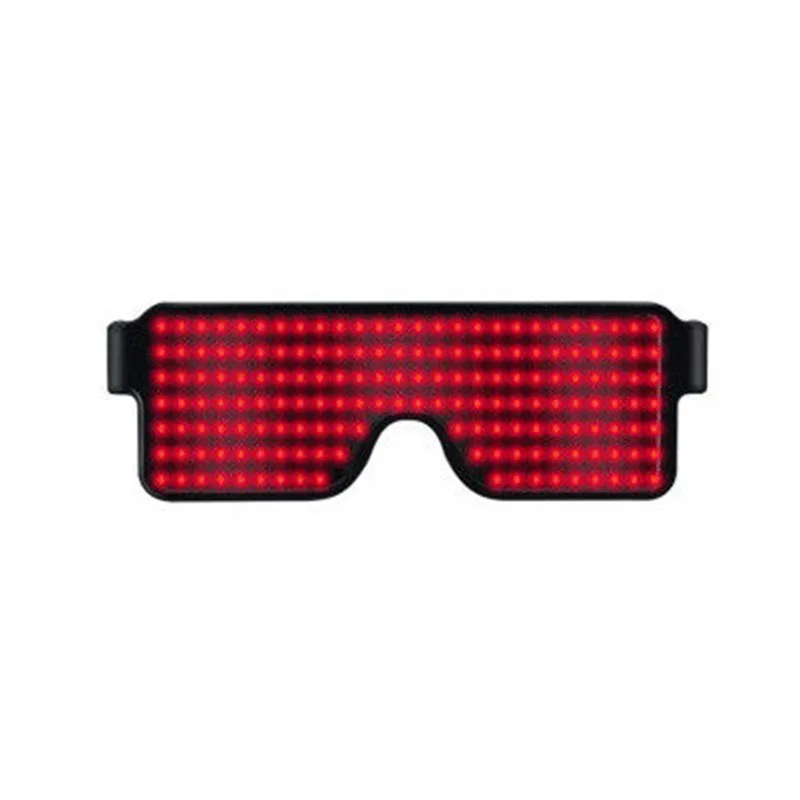 Рождественские подарки украшения 8 режимов быстрая вспышка USB светодиодные очки для вечеринок USB зарядка светящиеся очки рождественские концертные световые игрушки - Цвет: Красный