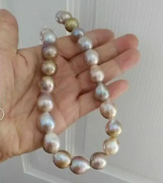 

elegant 12-14mm luster baroque lavender pearl necklace 18" 36"