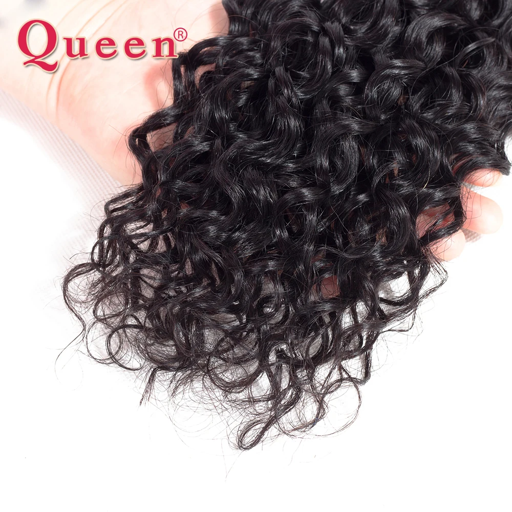 Queen hair товары Малайзии Воды Волна 3/4 расслоения с закрытием кружева натуральные волосы Связки с закрытием Реми плетение волос